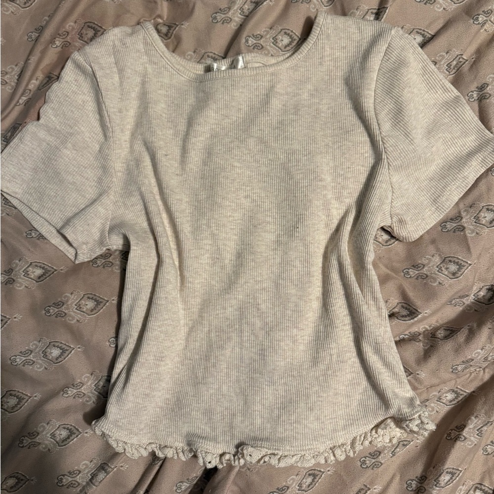 Women's Cream Short Sleeve Top